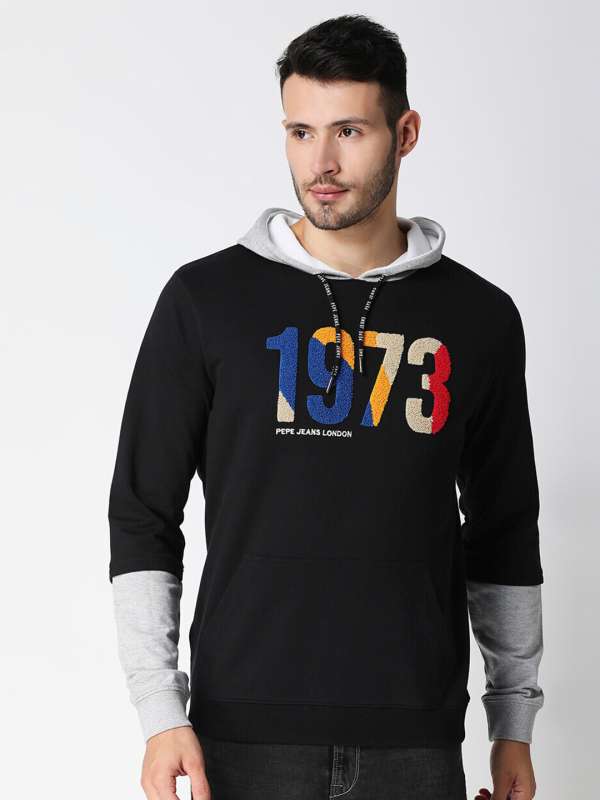Black jeans grey top hoodie