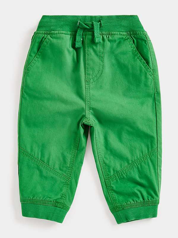 Hopscotch Boys Text Print Relaxed Pants in Green Color 1094841