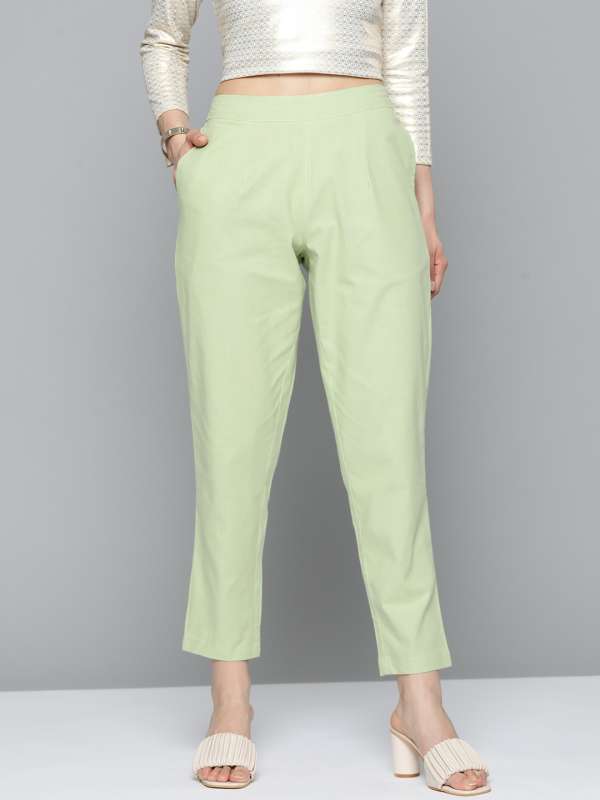 Buy Sea Green Trousers & Pants for Women by WUXI Online