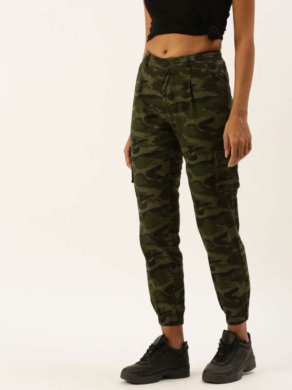 Stretchable Cotton Army MilitaryCamouflage Style Women Girls Track Lower  Leggings Pants Trouser