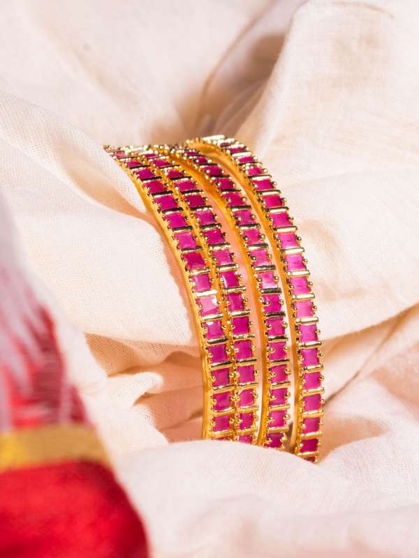Ruby stone store bangles