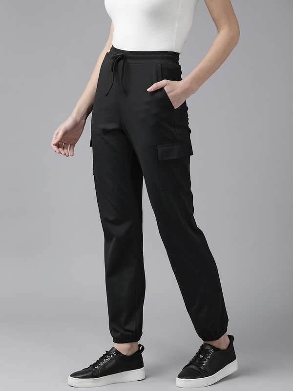 black cargo joggers womens