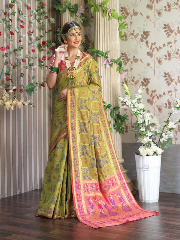 Ethnic silk saree on sale