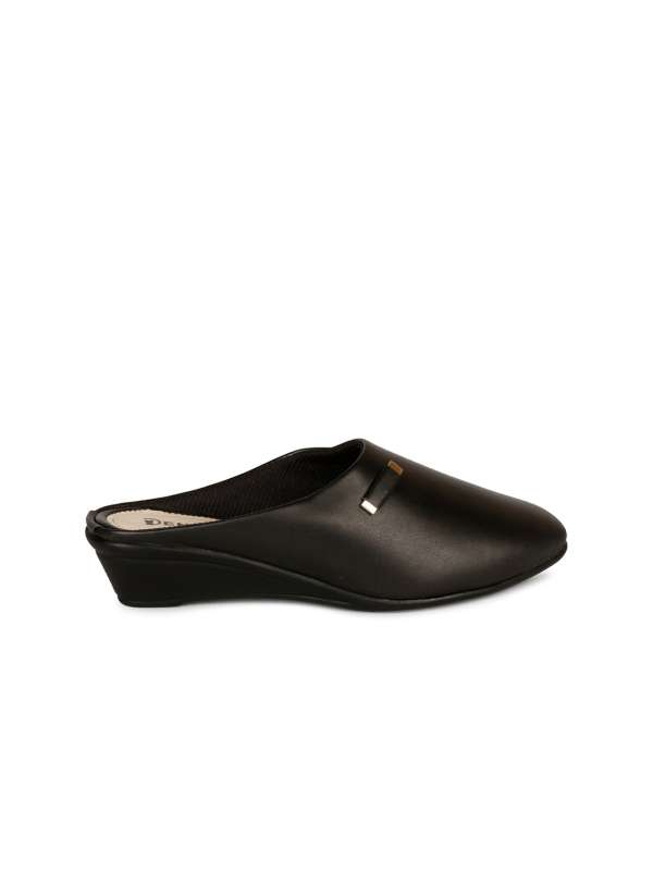 Black wedge mules womens 2025