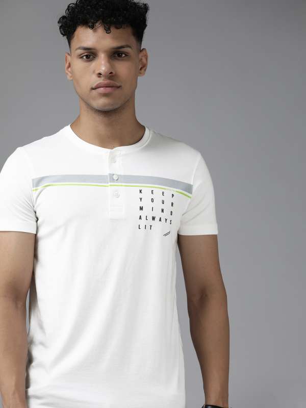 Spykar henley best sale t shirt