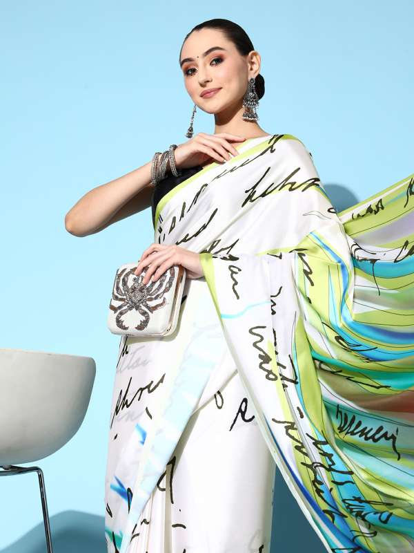 Satin saree online online myntra