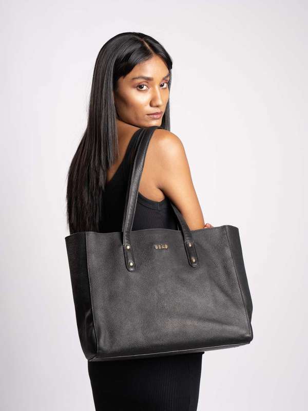 Black leather handbags best sale online