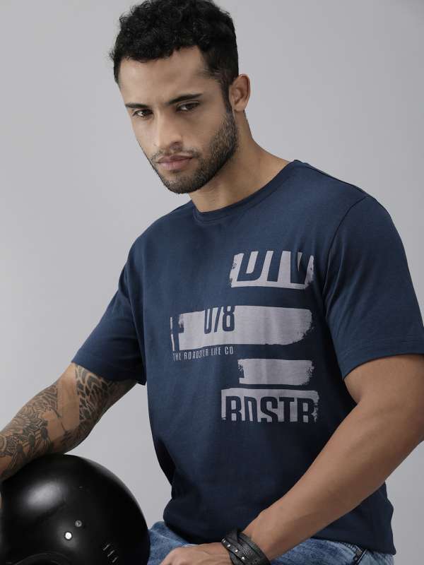 Men Dark Blue Tshirt With Print Under 300 Shirts Buy Men Dark Blue Tshirt With Print Under 300 Shirts online in India
