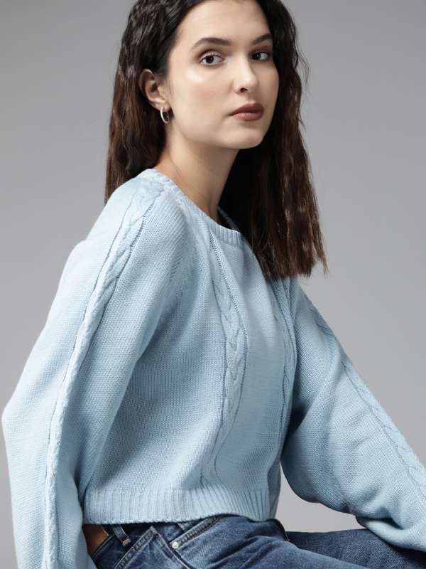 Light blue ribbed sweater online