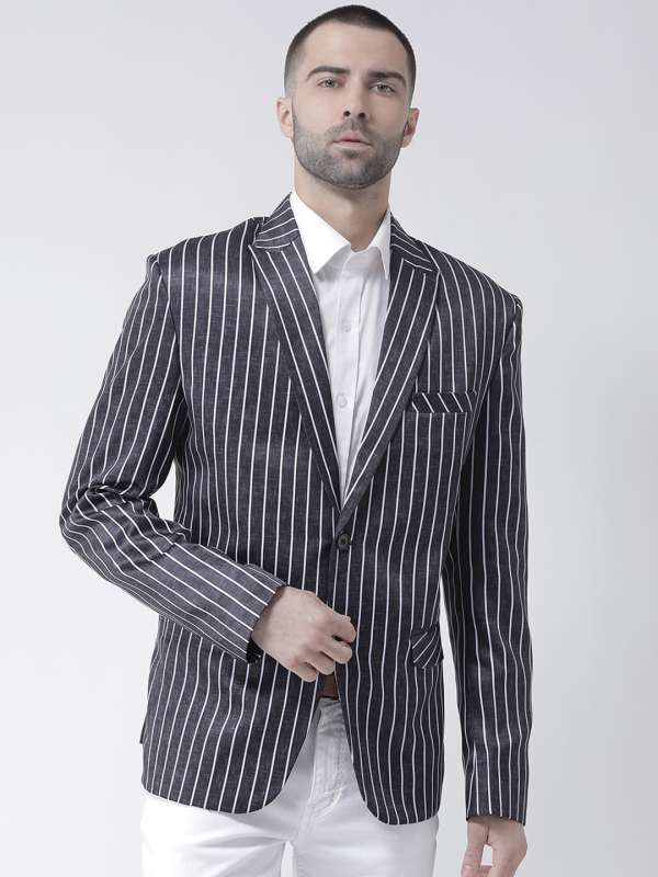 Grey and white outlet striped blazer