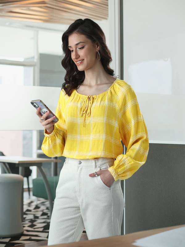 Yellow 2025 tops myntra