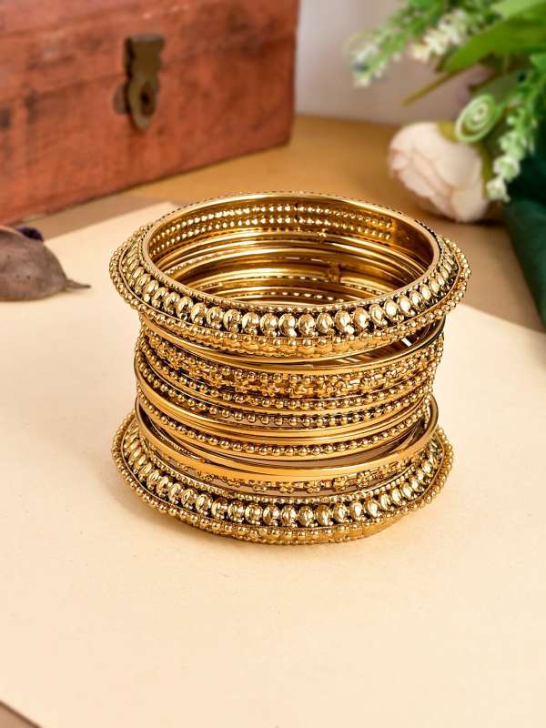 Plain gold plated bangles online top