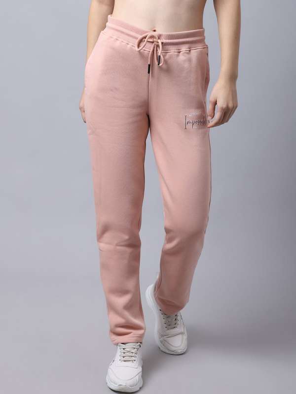 Buy Peach Pink Solid Slim Pants Online - W for Woman