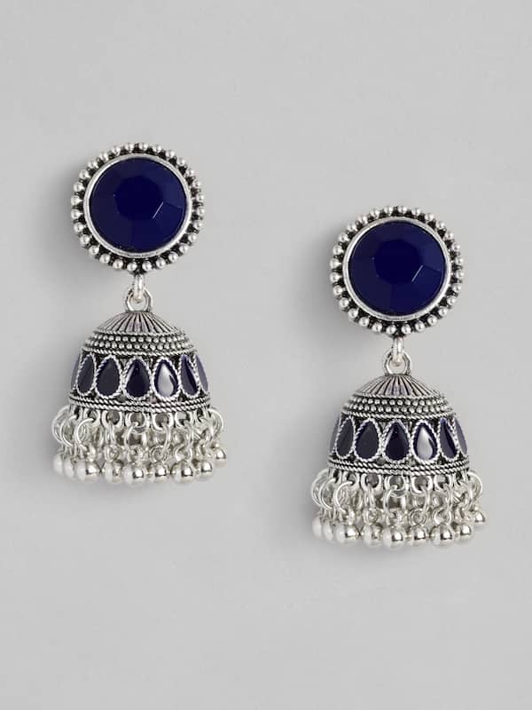 Buy SkyBlue Colour Traditional Tops Earrings For Women Online  Anuradha  Art Jewellery