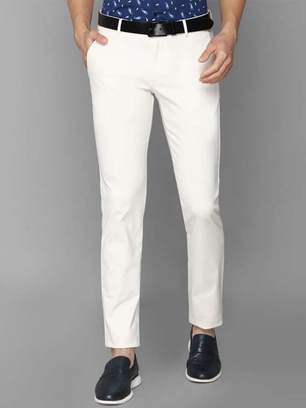 Allen Solly Casual Trousers  Buy Allen Solly Men Cream Slim Fit Solid Casual  Trouser Online  Nykaa Fashion