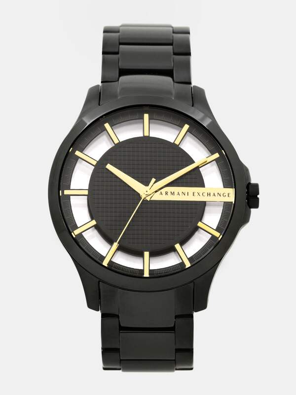 armani exchange watch black and gold