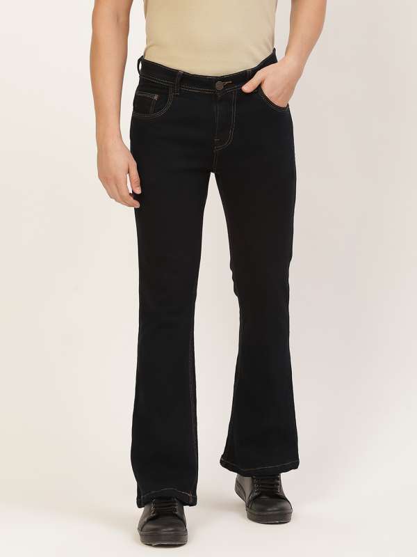 Buy LCJ Denim Mens Flare Stretch Indie Retro Jeans 70s Bell Bottoms LC16  Black Online at desertcartINDIA