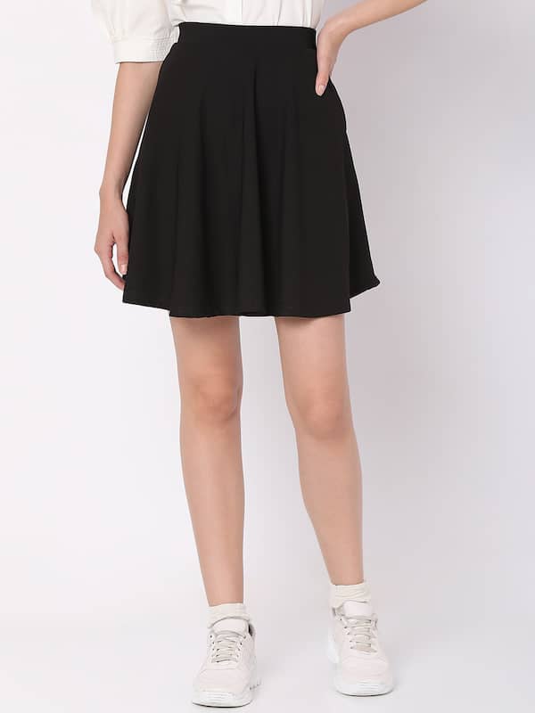 Buy Beige Cotton Flax Pleated Knee Length Skirt Online at SeamsFriendly-suu.vn