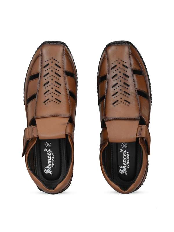 Shences tan leather slippers clearance