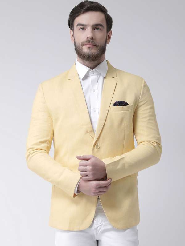 Yellow blazer men cheap