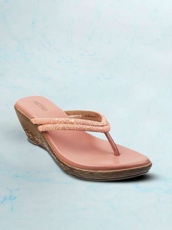 Peach color sandals top
