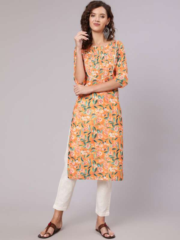 Myntra long store straight kurtis