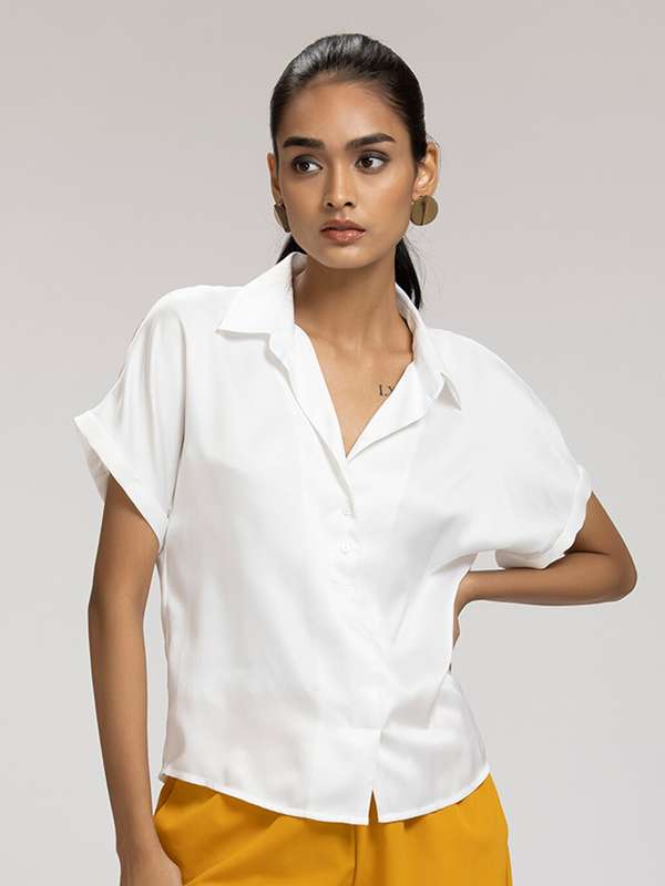 Transparent Short Sleeves Shirts White For Women - Buy Transparent Short  Sleeves Shirts White For Women online in India