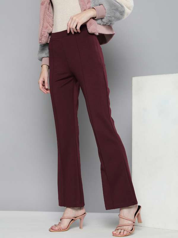 Buy Maroon Trousers  Pants for Women by Magre Online  Ajiocom
