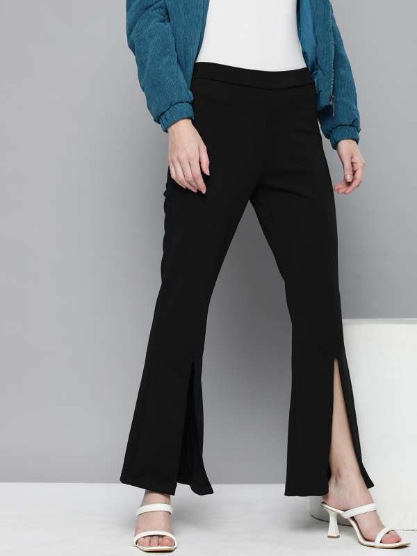CRIMSOUNE CLUB Trousers and Pants  Buy CRIMSOUNE CLUB Women Black Bootcut  Trousers Online  Nykaa Fashion