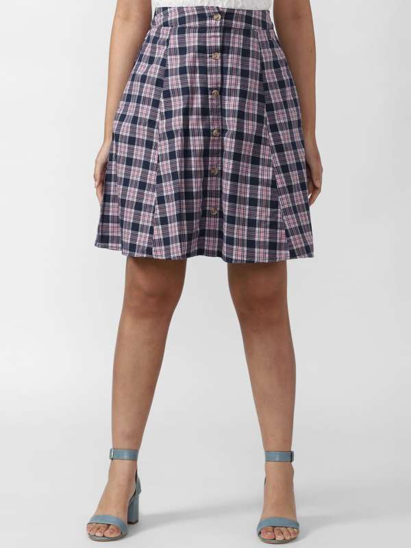 Purple plaid skirt india clearance