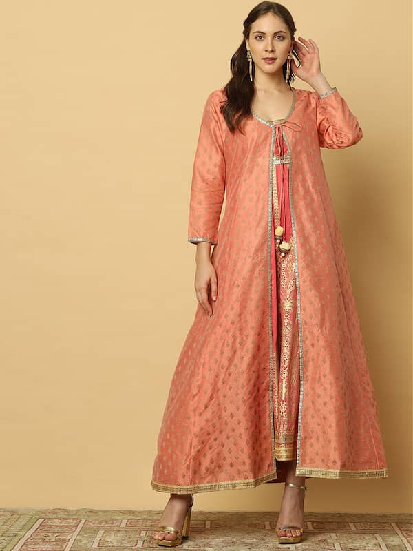 Share more than 90 kurti with long jacket myntra latest