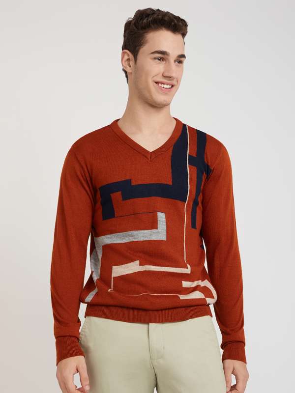 Men Rust Sweaters Buy Men Rust Sweaters online in India
