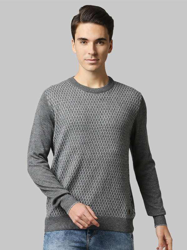 Grey sweater deals white shirt