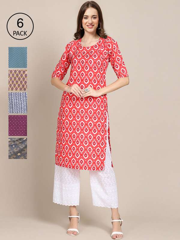 Kashish By Shoppers Stop Peach Printed Kurta 3657968.htm Buy