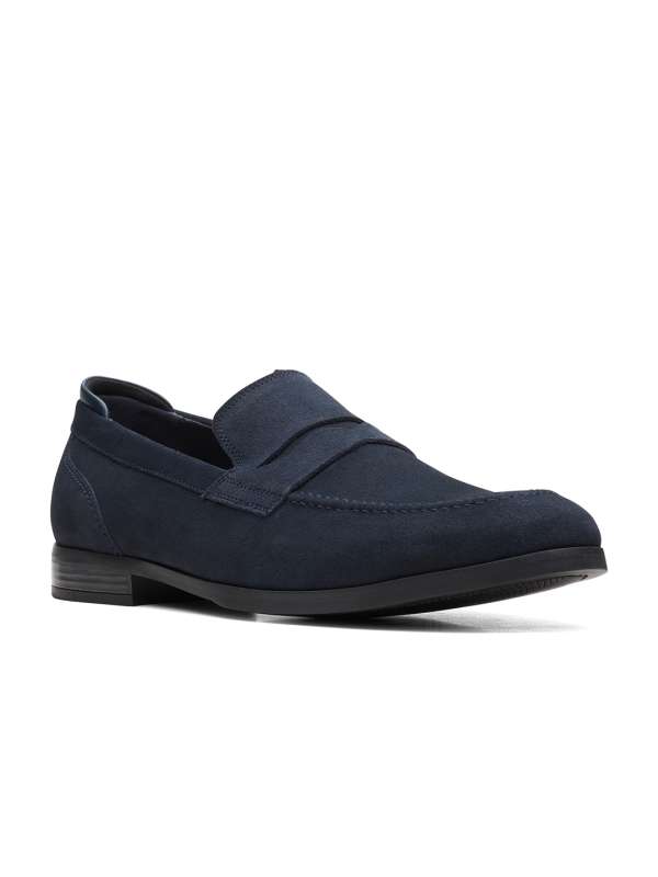 Clarks navy blue loafers store