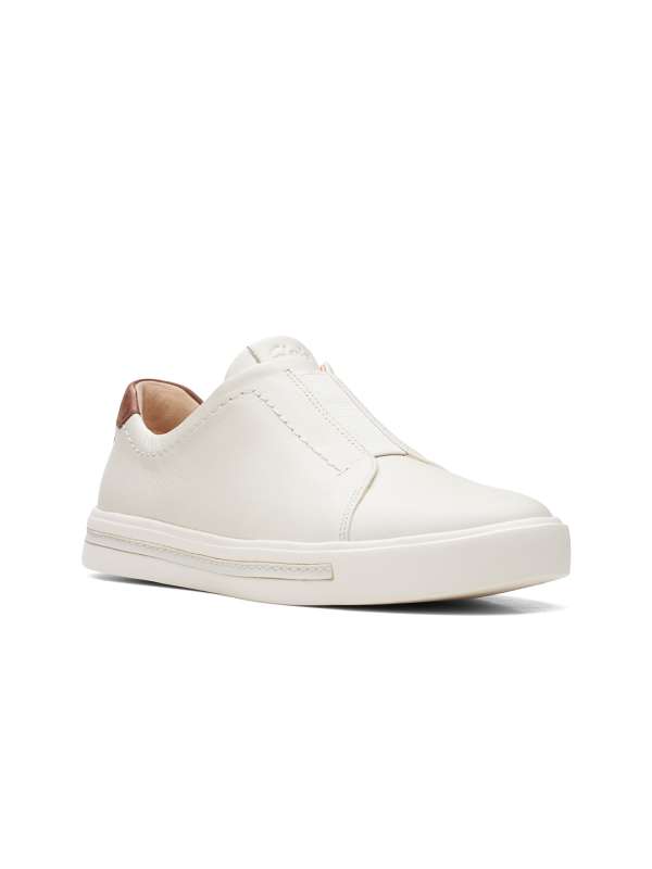 Clarks white leather sales sneakers