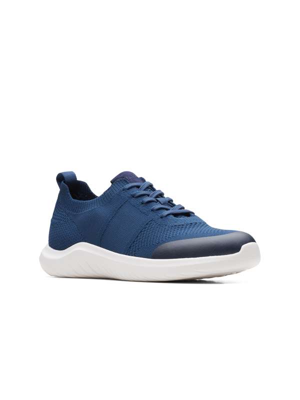 Clarks navy blue sneakers best sale
