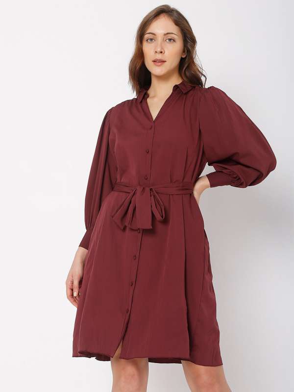 Vero moda maroon dress deals