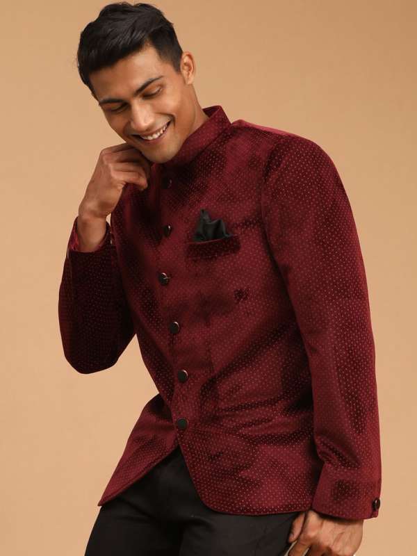 Red velvet shop jacket for men