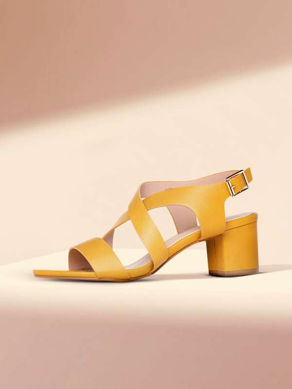 Mustard block heels hotsell