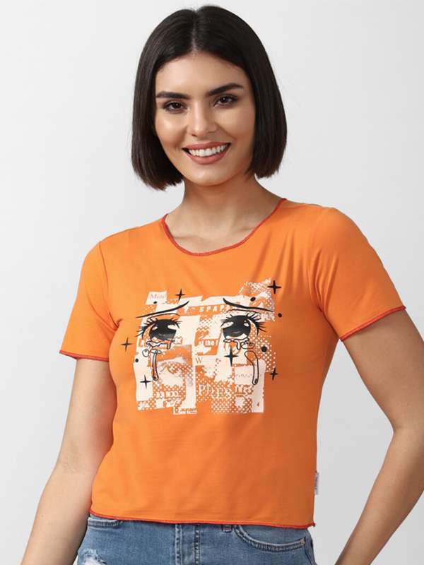 Orange long sleeve top shirt forever 21