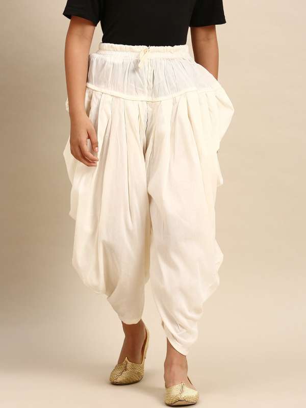 Off white top dhoti pants