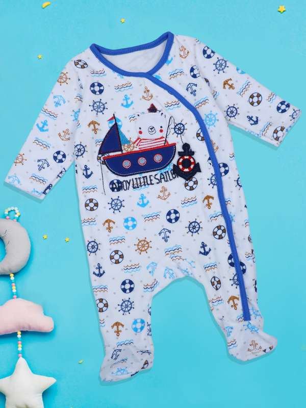 Rock A Bye Baby Blue Quilted Sleepsuit 8407305.htm Buy Rock A