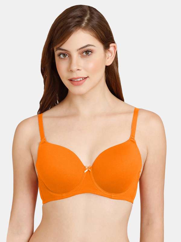 Alluring Peach Cotton Non-Padded Bras For Women at Rs 313.00