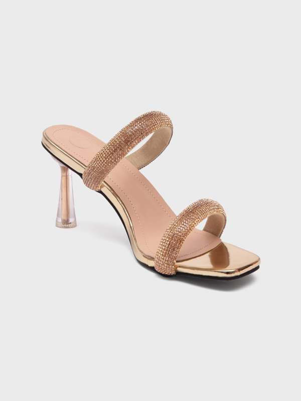 Heels golden colour hotsell