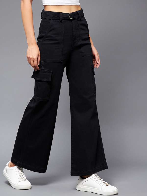 fvwitlyh Pants for Women Jean for Woman Women Jeans Wide Leg Straight Demin  Cargo Pants Casual Trousers With Pocket Pants Size 12 Cargo Pants Women 