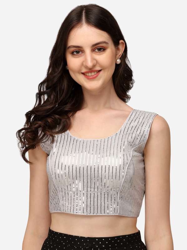 Silver - Ethnic Blouses: Buy Indian Saree Blouse Designs from