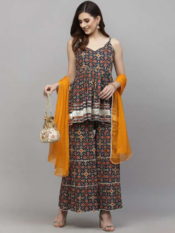 Navy Blue Sharara Buy Navy Blue Sharara online in India