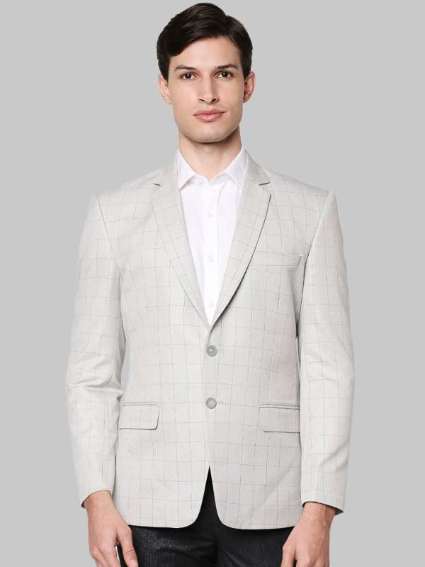 Park Avenue Grey Checked Slim Fit Blazer Buy Park Avenue Grey