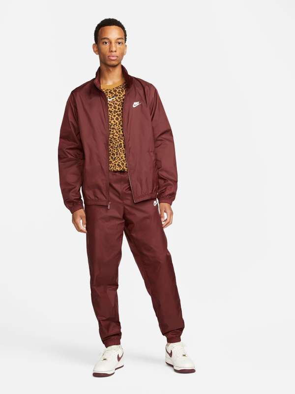 Mens burgundy nike tracksuit hotsell